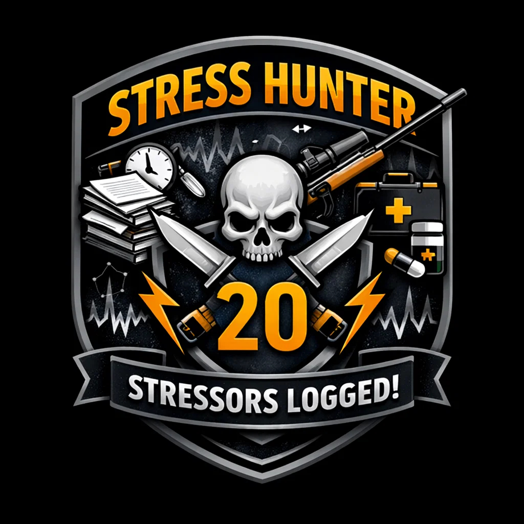 Stress hunter badge
